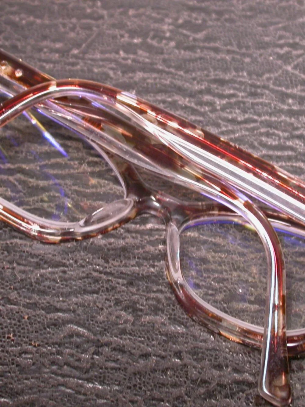 Davette Mimi Stylish Tortoise Clear Gem Eyeglasses Hand Made in France